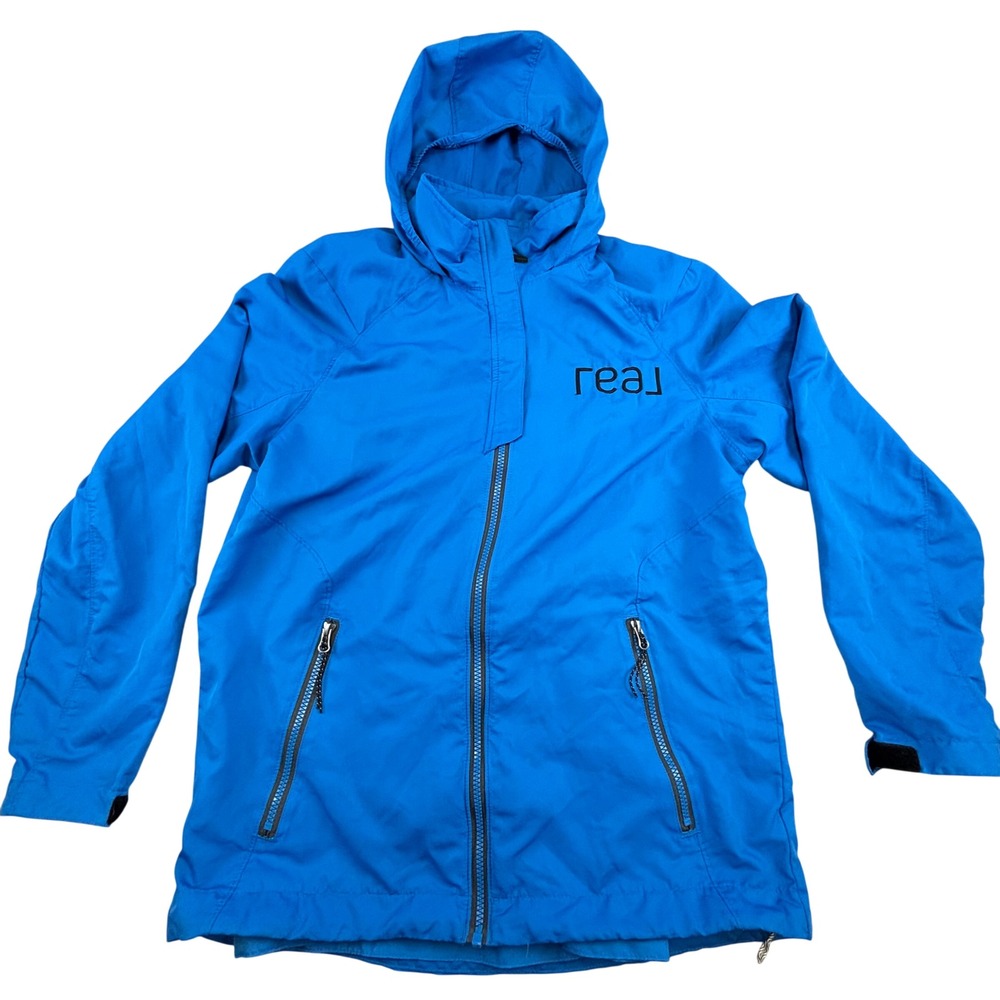 Elevate Windbreaker Jacket Men's Small Blue Hooded Gorpcore Real Logo Full Zip